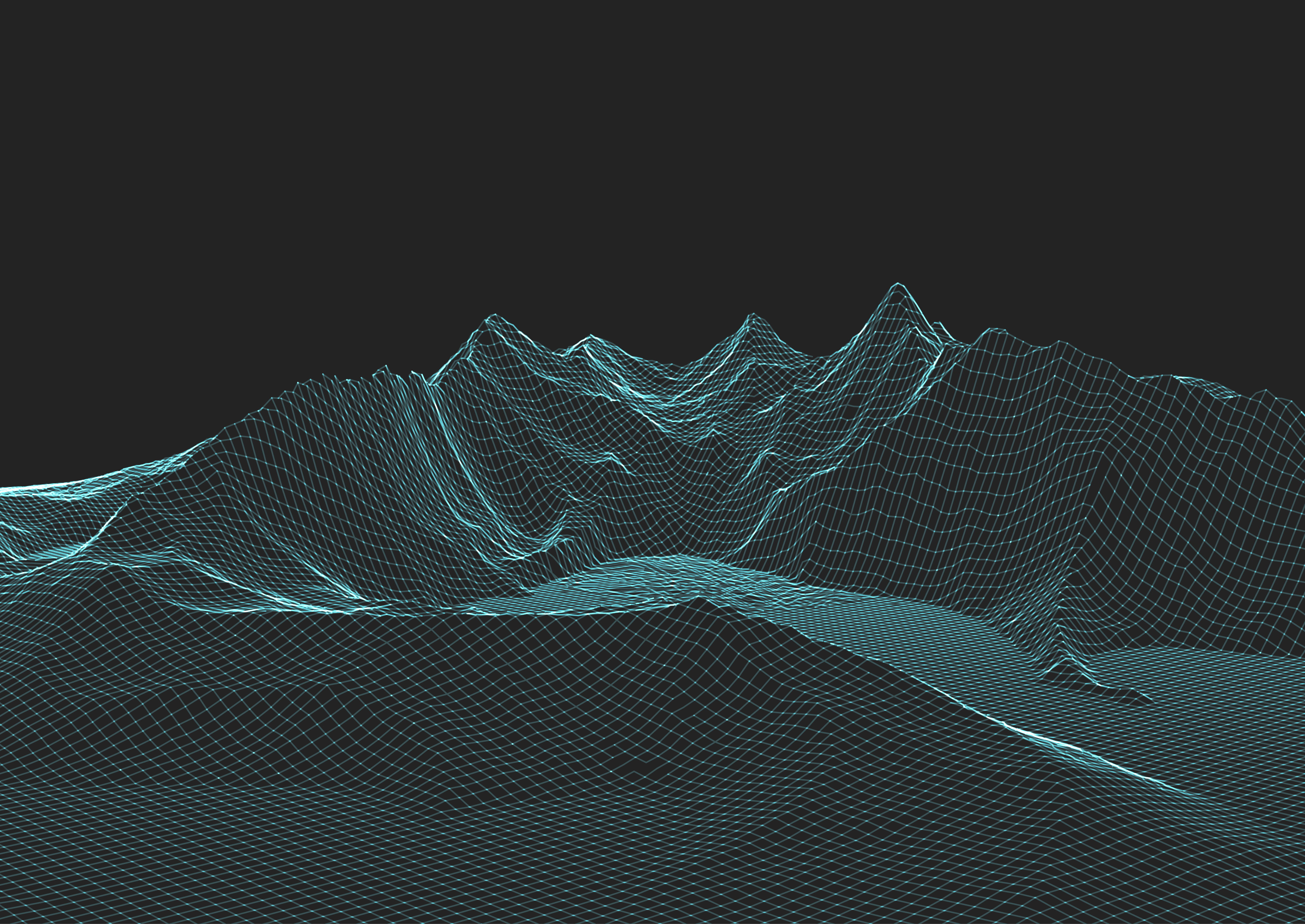 3D-модель — wireframe mesh рельефа